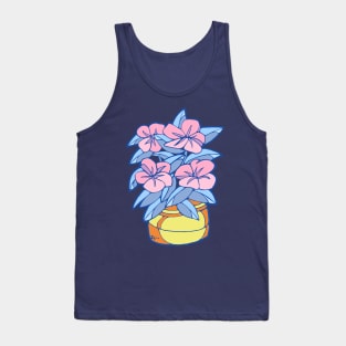 Blue and Pink Yellow Pot Plant Tank Top